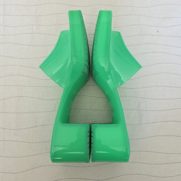 Steve Madden Womens Harlin Green Chunky Block Heel Y2K Jelly Sandals Shoes Sz 7 - Picture 9 of 12